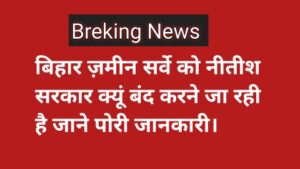 मुख्यमंत्री नीतीश कुमार को लैंड सर्वे को लेकर एक फीडबैक दिया है